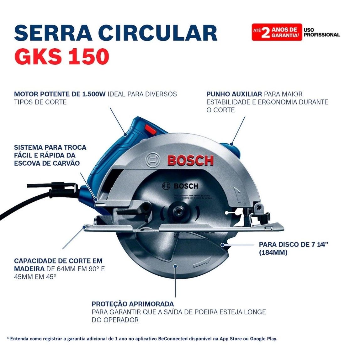 Serra Circular Bosch GKS150 1500W 220V Serra Circular Bosch GKS150 1500W 220V