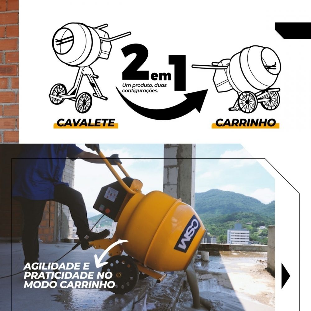 Betoneira Smart 130L Motor Monofásico 220V CSM 71000402
