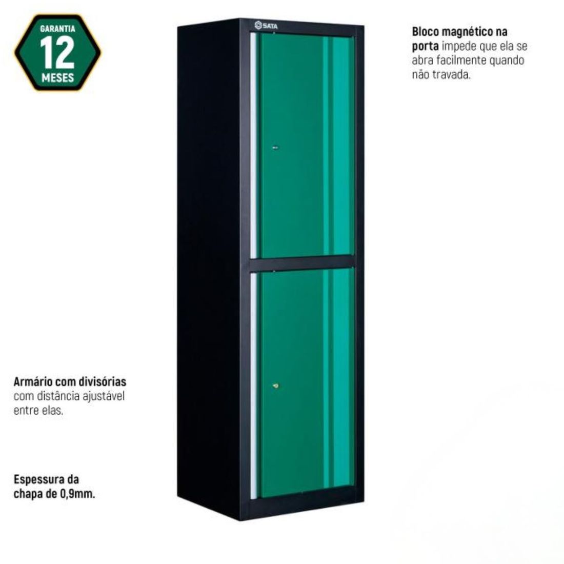 Armário Alto Sata 2 Portas Aço Oficina