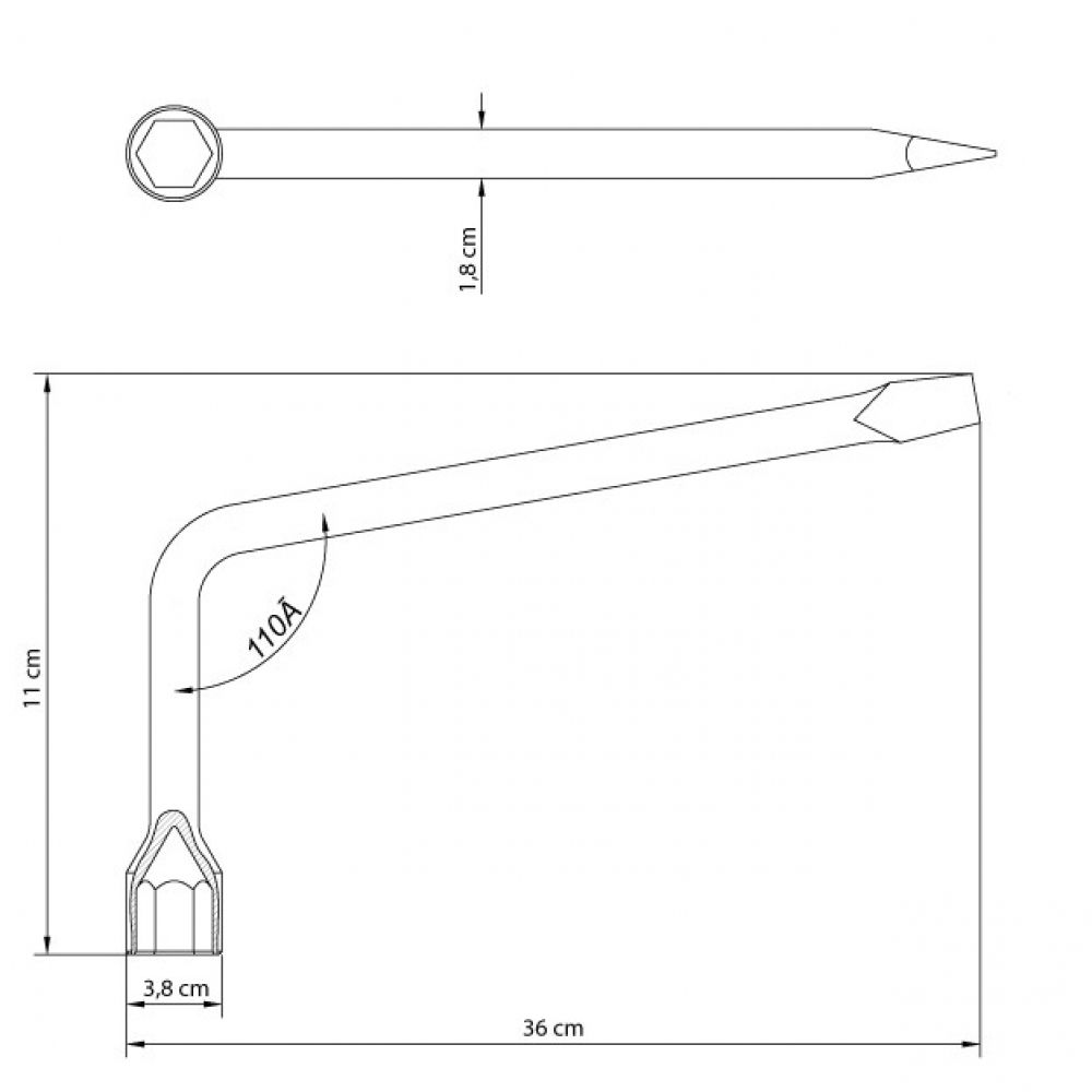 Chave de Roda Tipo L 24mm Com Espátula Tramontina 42830/124