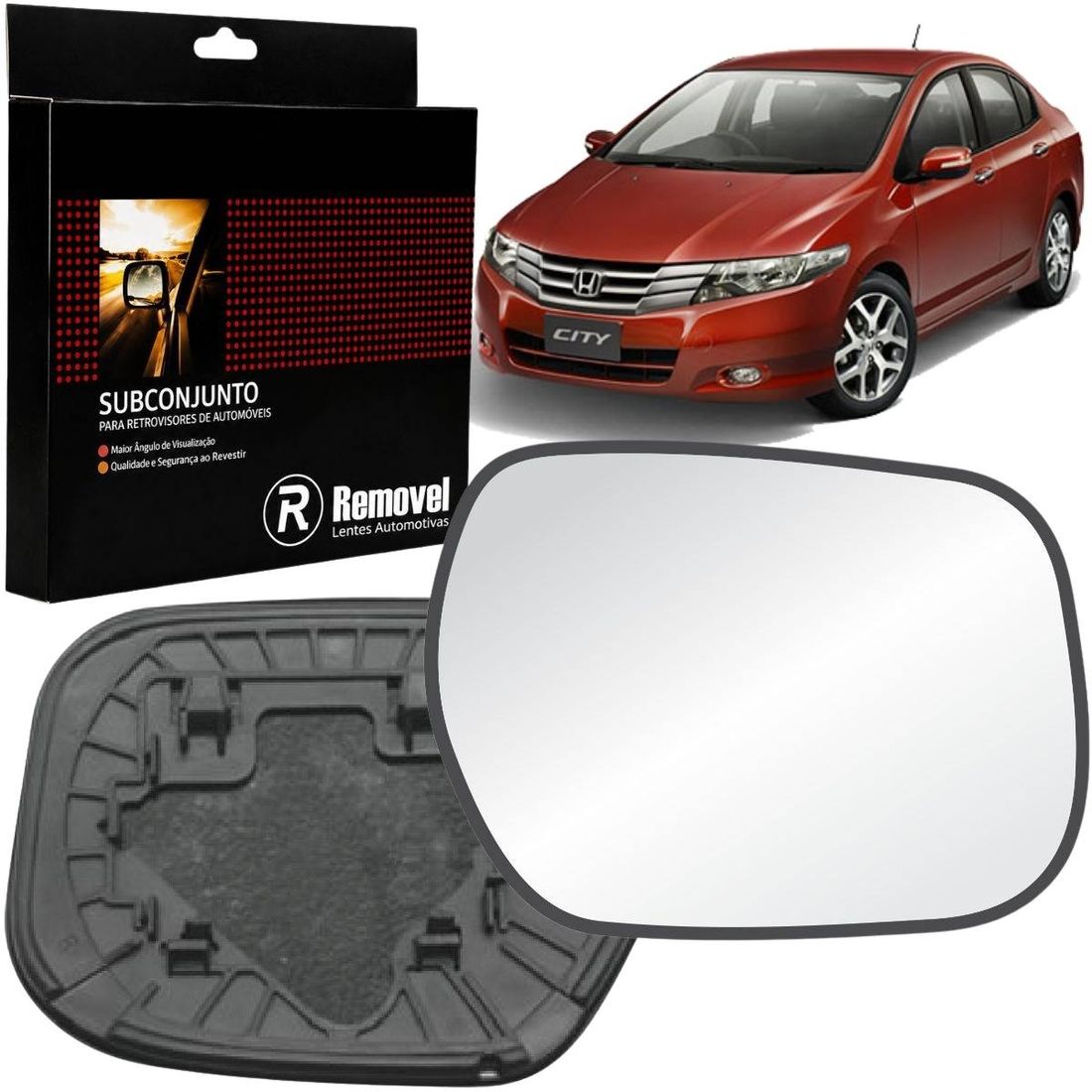 Lente Retrovisor Direito Honda City 2009 A 2014