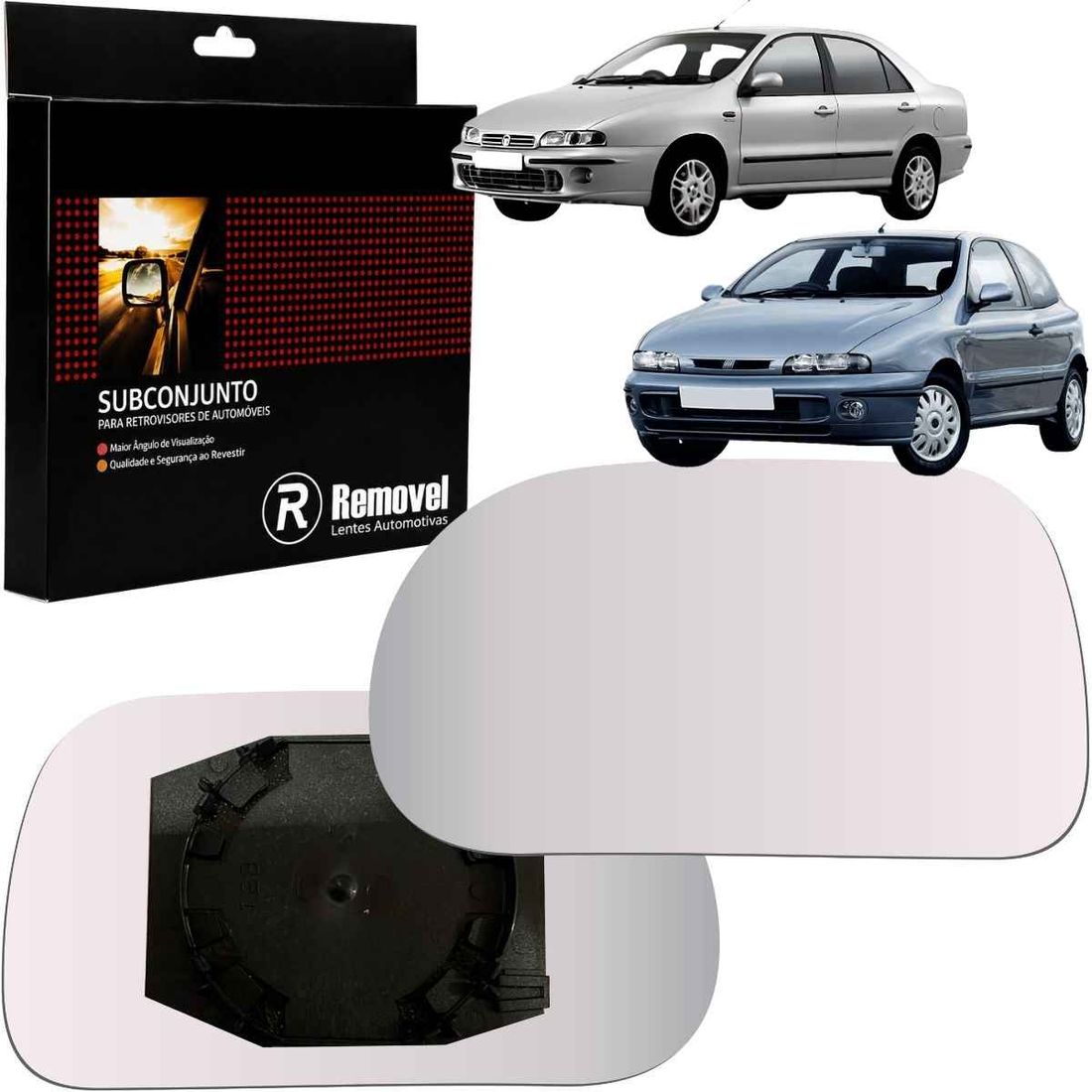 Lente Retrovisor Esquerdo Fiat Marea 1998 A 2008 Brava 1998 A 2003