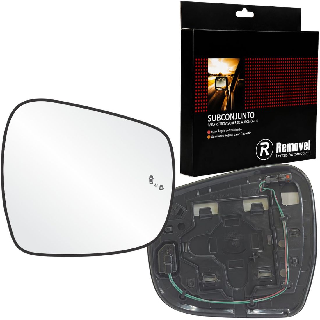 Lente Retrovisor Direito Nissan Frontier 2018 Em Diante C/Sensor de Ponto Cego