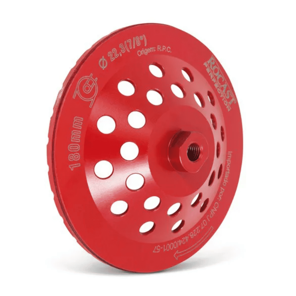Rebolo Diamantado Tipo Prato 180mm Rosca M14 Rocast Rebolo Diamantado Tipo Prato 180mm Rosca M14 Rocast