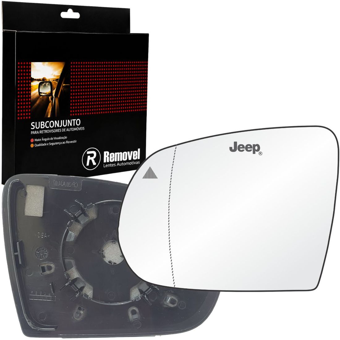 Lente Retrovisor Esquerdo Compass Commander C/Sensor Ponto