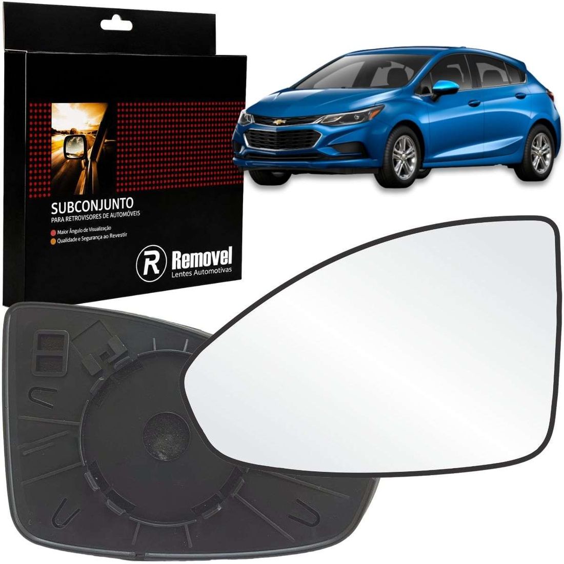 Lente Retrovisor Esquerdo GM Cruze 2008 A 2017