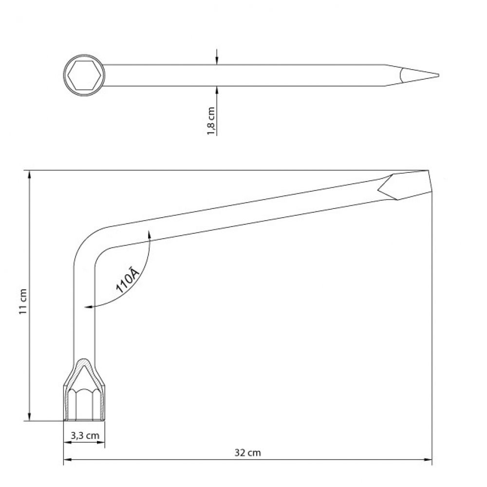 Chave de Roda Tipo L 21mm Com Espátula Tramontina 42830/121