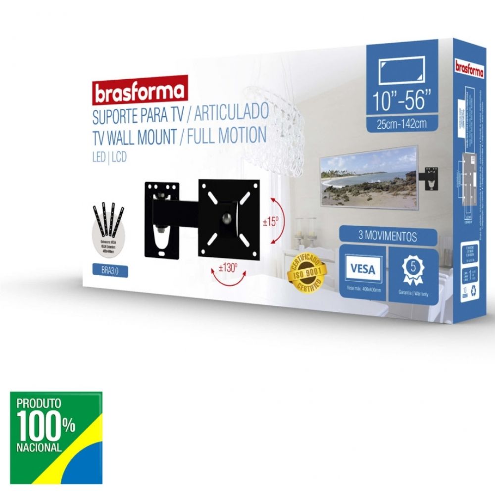 Suporte Para Tv Tri-articulado Lcd Led 10 a 56 Polegadas