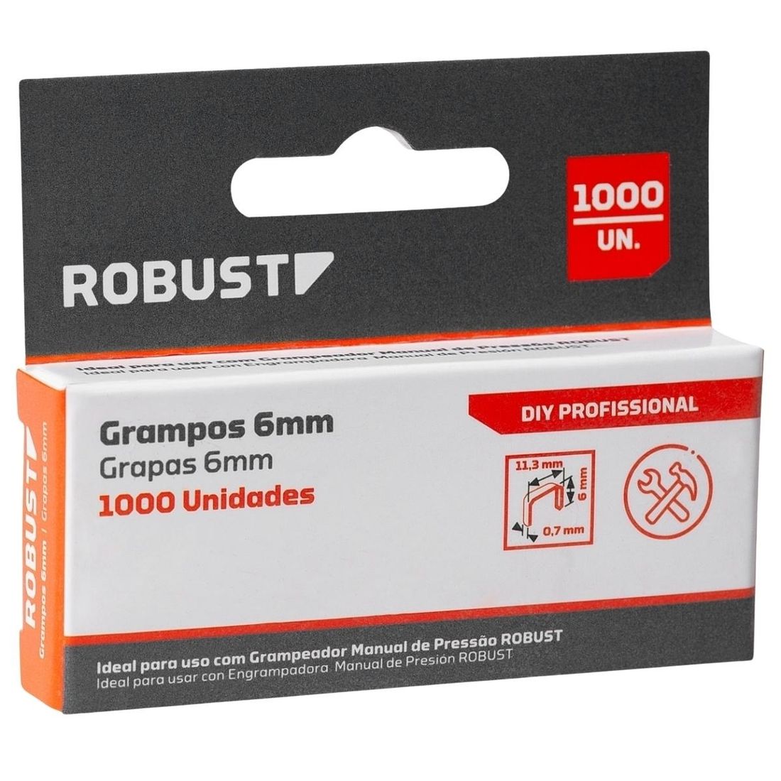 Grampo Robust 6mm Para Grampeador de Pressão S61001006