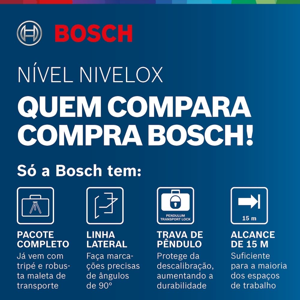 Nível a Laser 15m GLL 3X (Nivelox) Bosch Nível a Laser 15m GLL 3X (Nivelox) Bosch