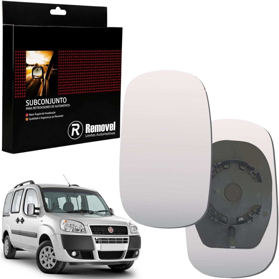 Lente Retrovisor Direito Fiat Doblo 2001 A 2021 SB050