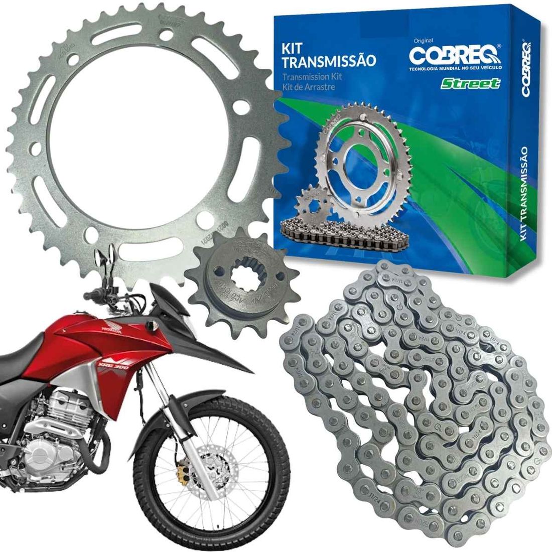 Kit Relação Cobreq Sem Retentor Honda XRE300 DE 2009 A 2016 Kit Relação Cobreq Sem Retentor Honda XRE300 DE 2009 A 2016