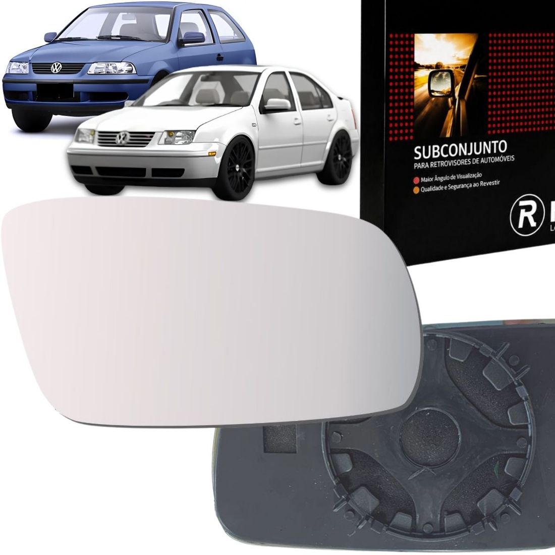 Lente Retrovisor Esquerdo VW Gol G3 2000/2008 Golf 2000/2006 Bora 2001/...