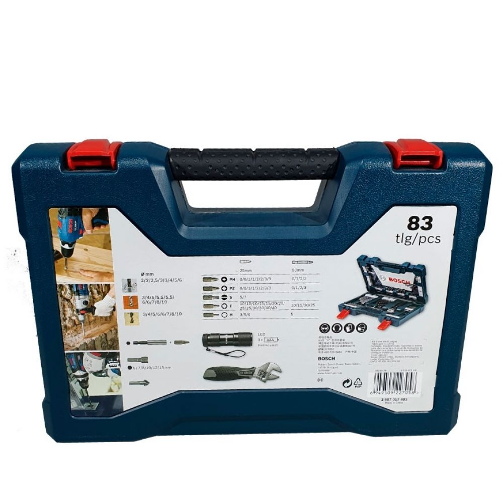 Kit de Pontas e Brocas Bosch V-Line para parafusar e perfurar com 83 unidades Kit de Pontas e Brocas Bosch V-Line para parafusar e perfurar com 83 unidades