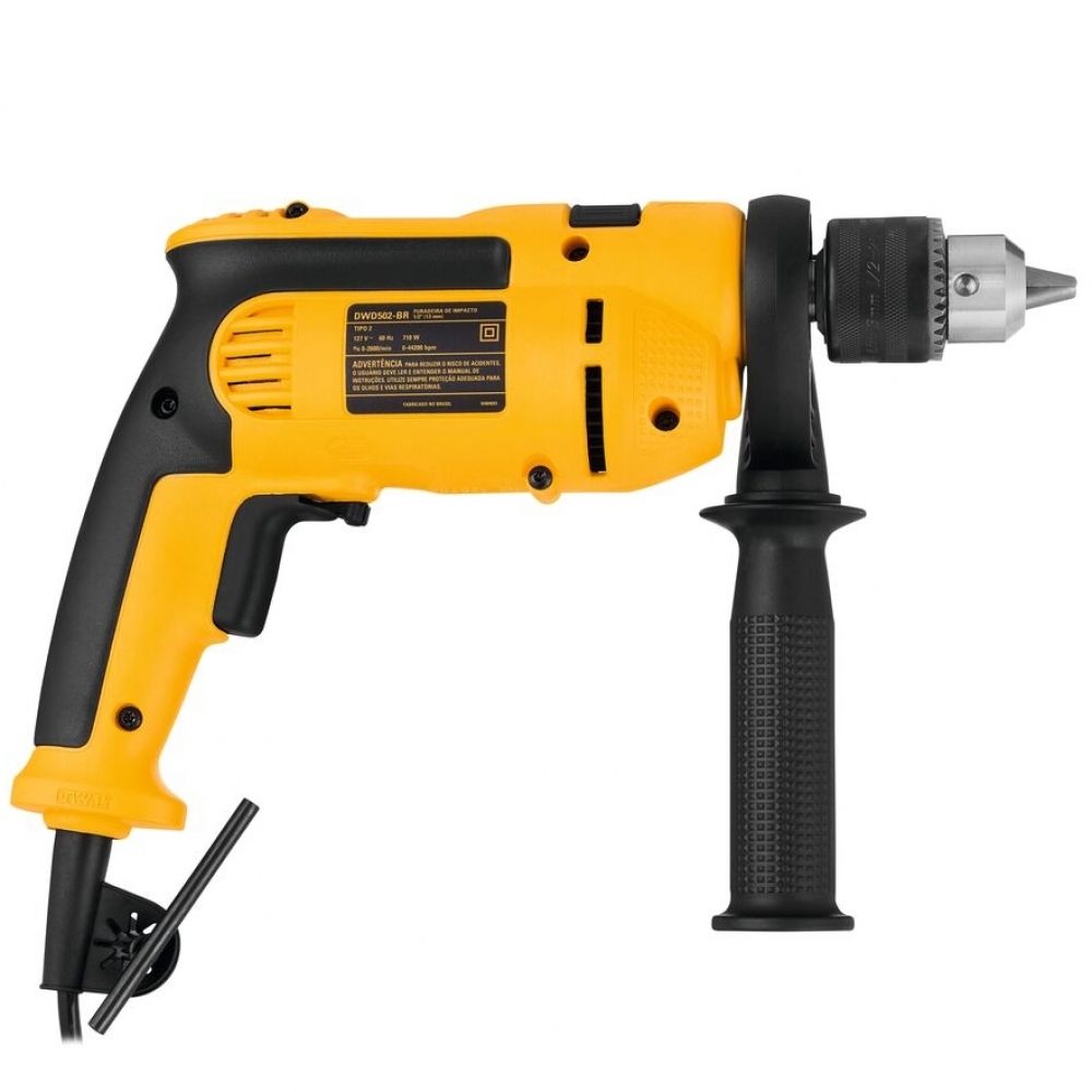 Furadeira de Impacto 1/2" 710W 220V VVR C/Maleta DWD502KB2 Dewalt Furadeira de Impacto 1/2" 710W 220V VVR C/Maleta DWD502KB2 Dewalt
