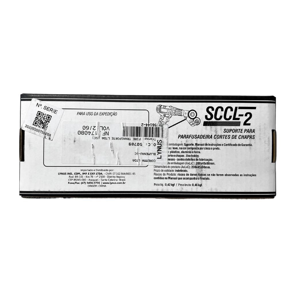 Cortador de Chapas Com Suporte Para Parafusadeira SCCL-2 Lynus