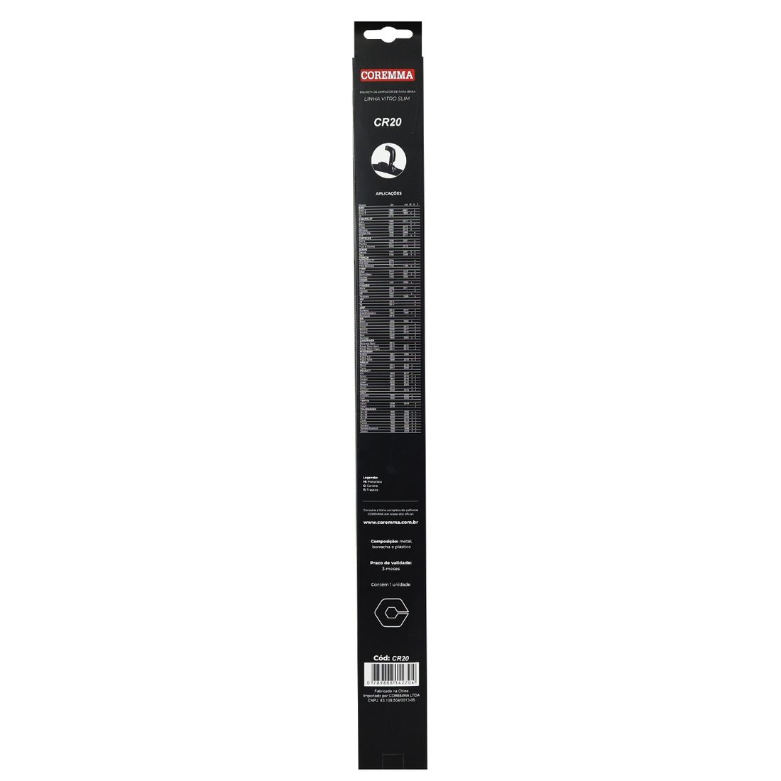 Palheta Limpador Para-brisa Vitro Slim Coremma CR20