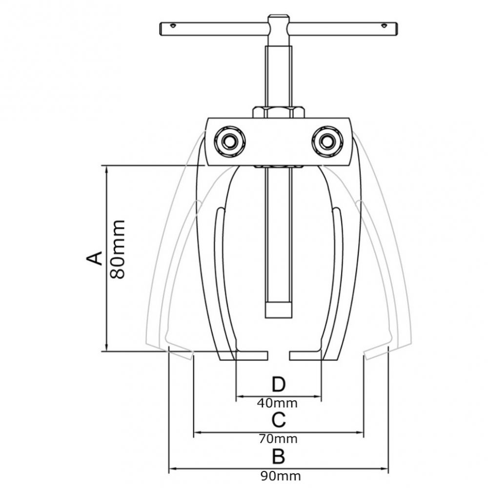 Mini Extrator de Polias Longo 2 Garras Tramontina PRO 44030/003