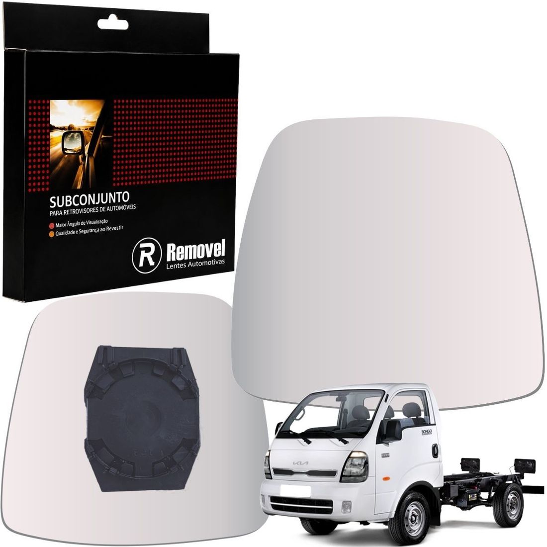 Lente Retrovisor Superior Esquerdo Bongo K2500 2004 Em Diante