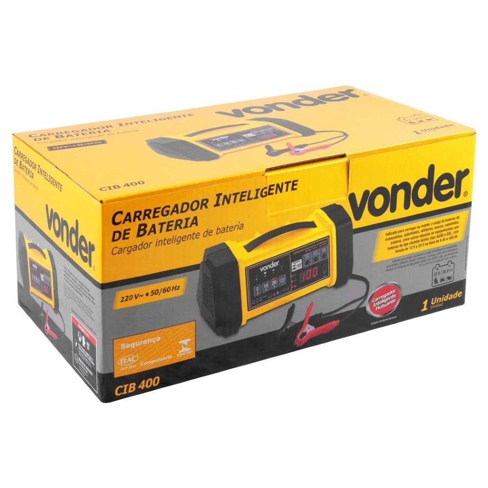 Carregador de Bateria Inteligente CIB400 220V Vonder