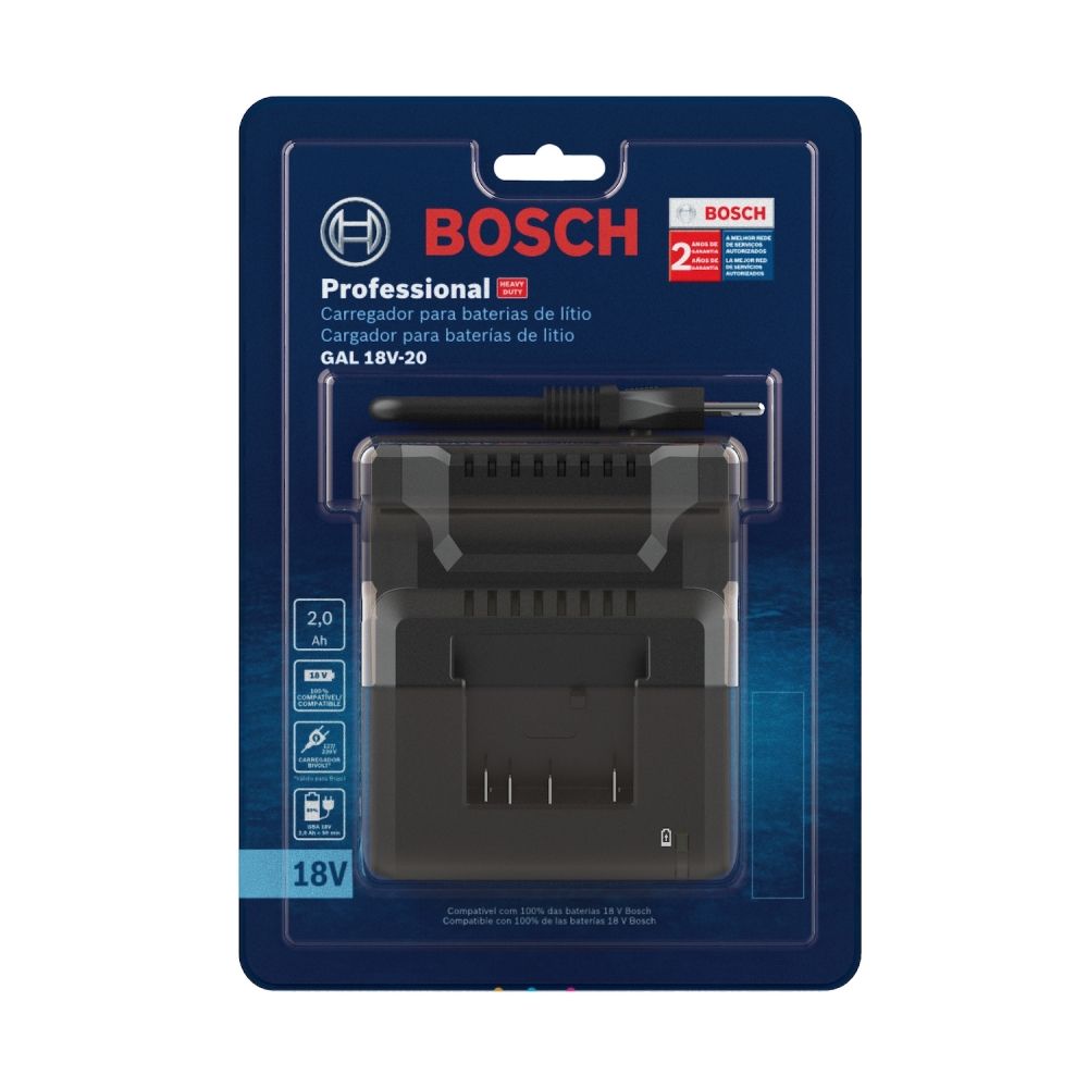 Carregador de Baterias 18V Bosch GAL 18V-20 BIVOLT Carregador de Baterias 18V Bosch GAL 18V-20 BIVOLT