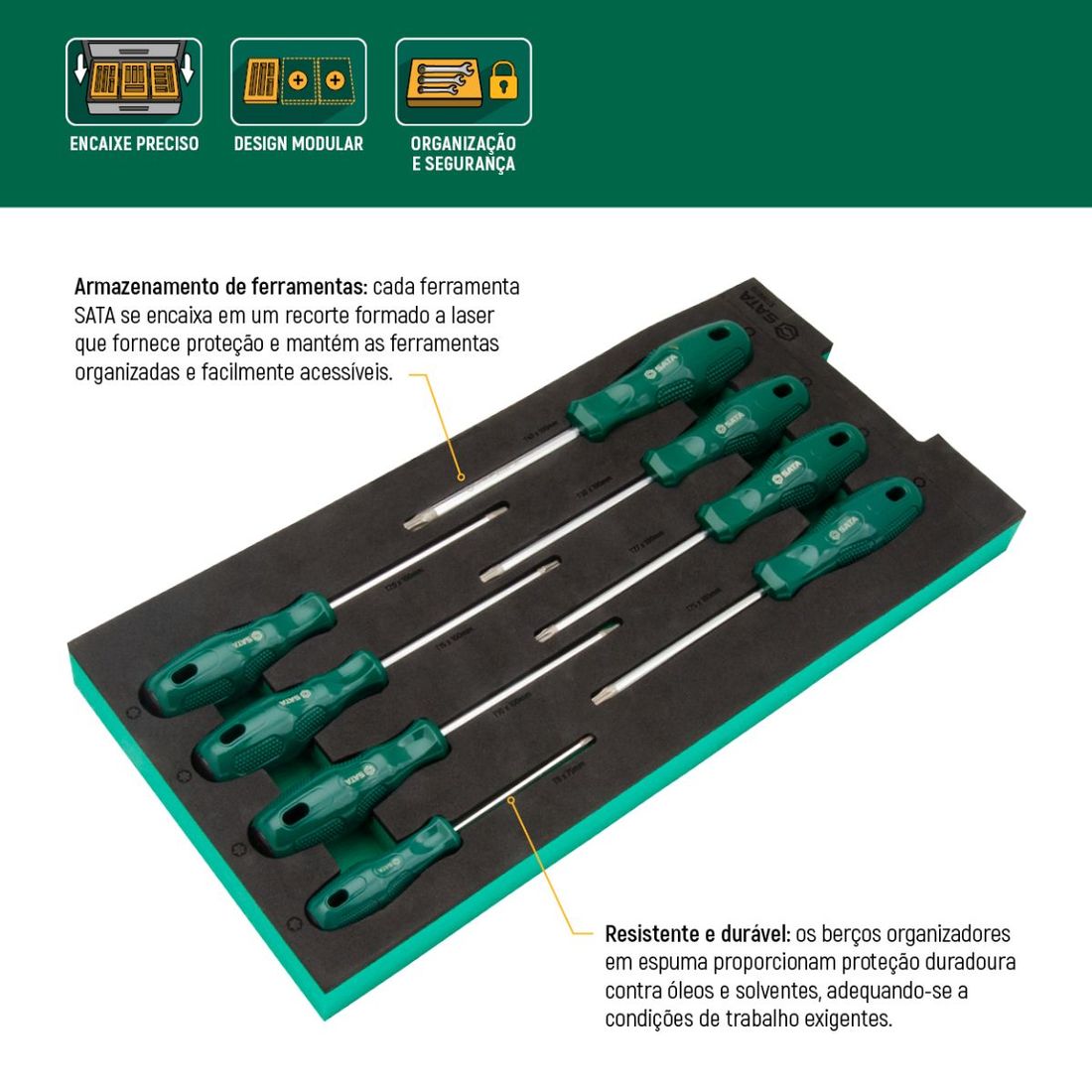 Jogo De Chaves Retas Torx 8 Peças Em Berço Eva Sata
