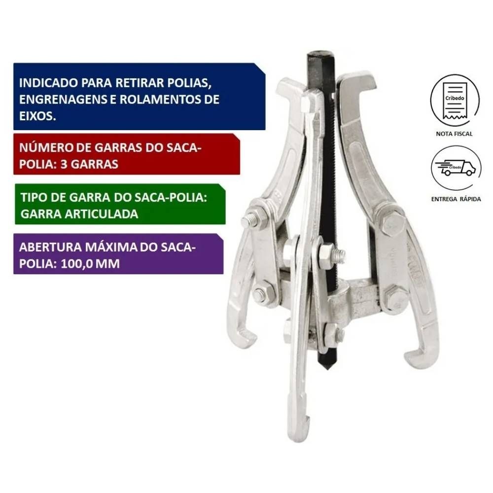 Saca Polia 3 Garras 100mm Vonder Saca Polia 3 Garras 100mm Vonder