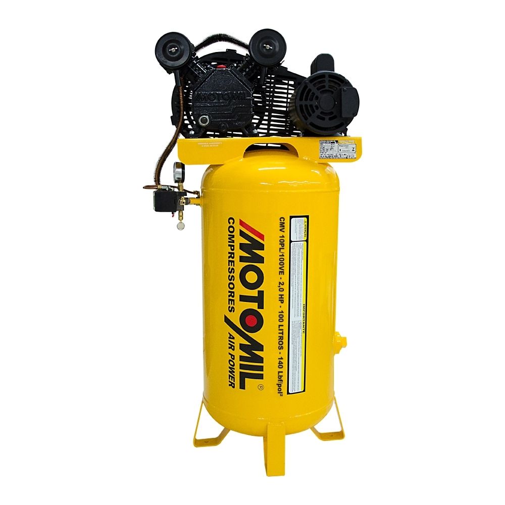 Compressor Vertical AirPower 10 Pés 100L 140 PSI 2CV Monofásico Motomil