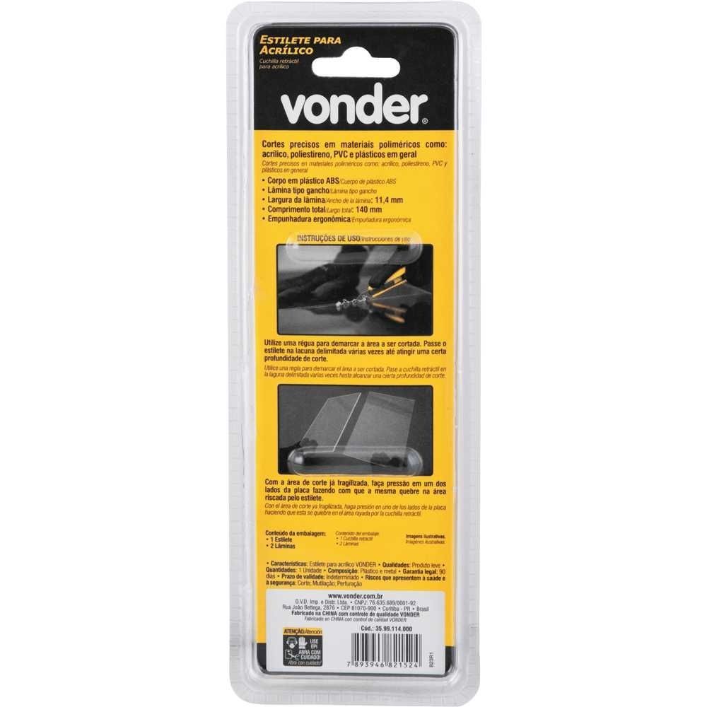 Estilete Cortador Acrilico - Vonder