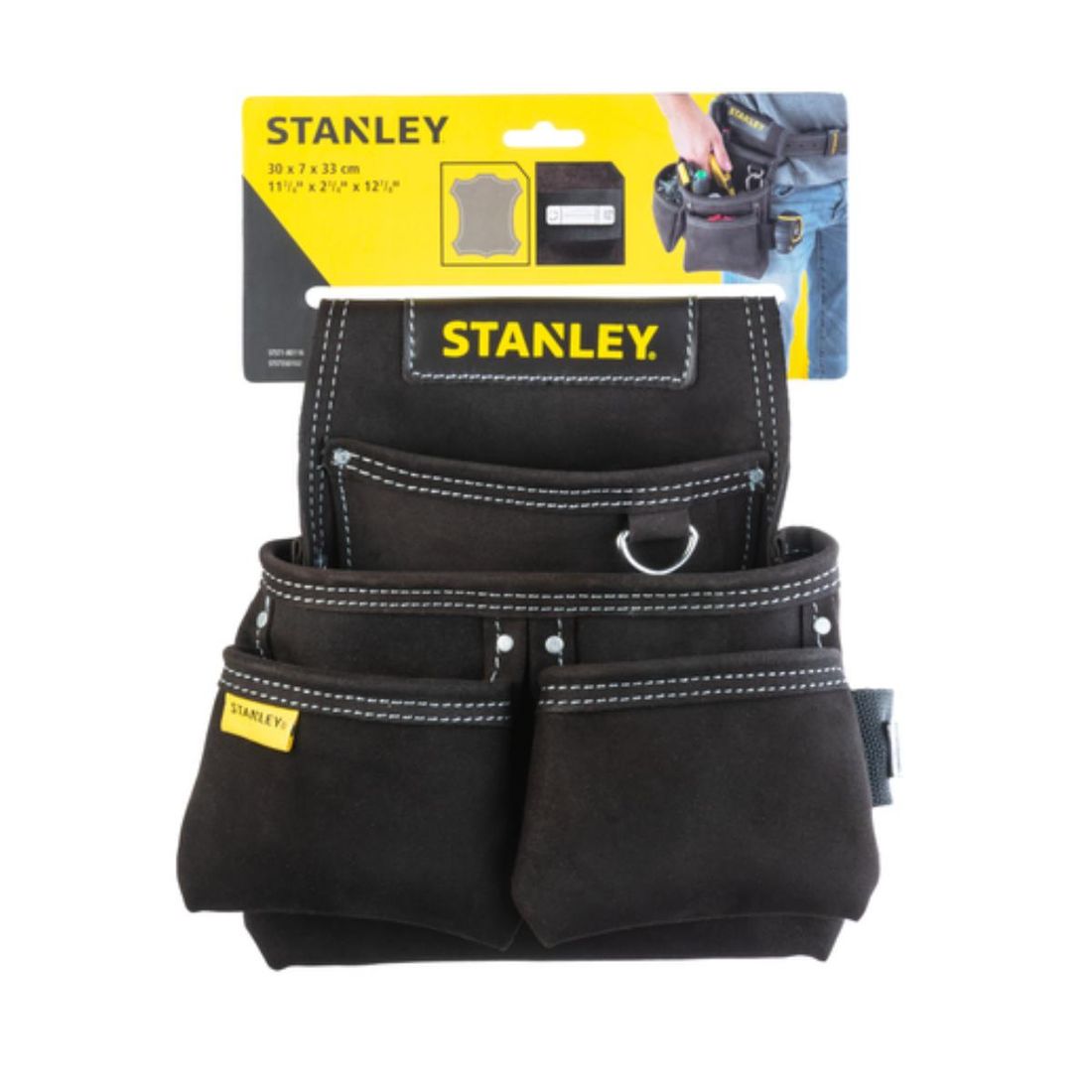 Porta Ferramentas Stanley em Couro Com 4 Bolsos Porta Ferramentas Stanley em Couro Com 4 Bolsos