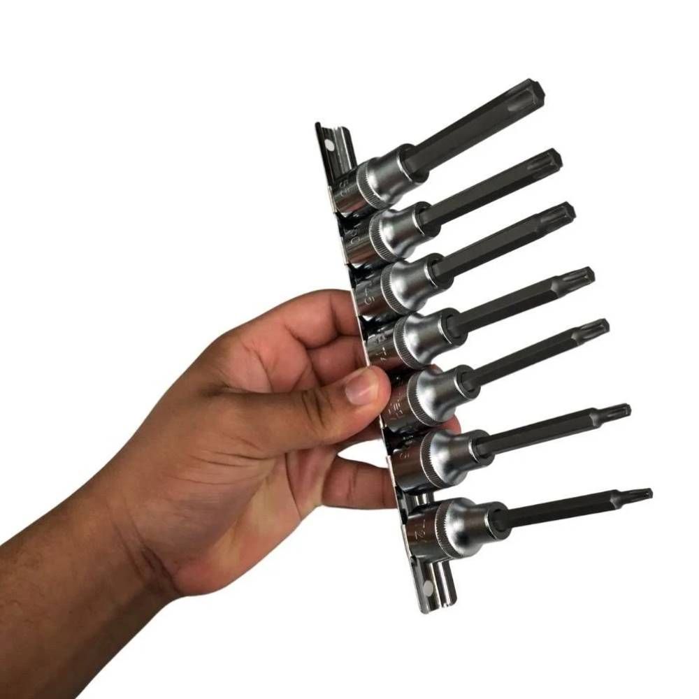 Jogo de Soquetes Torx Longo Gedore RED T20-T55 Encaixe 1/2" 7 peças GR62458007