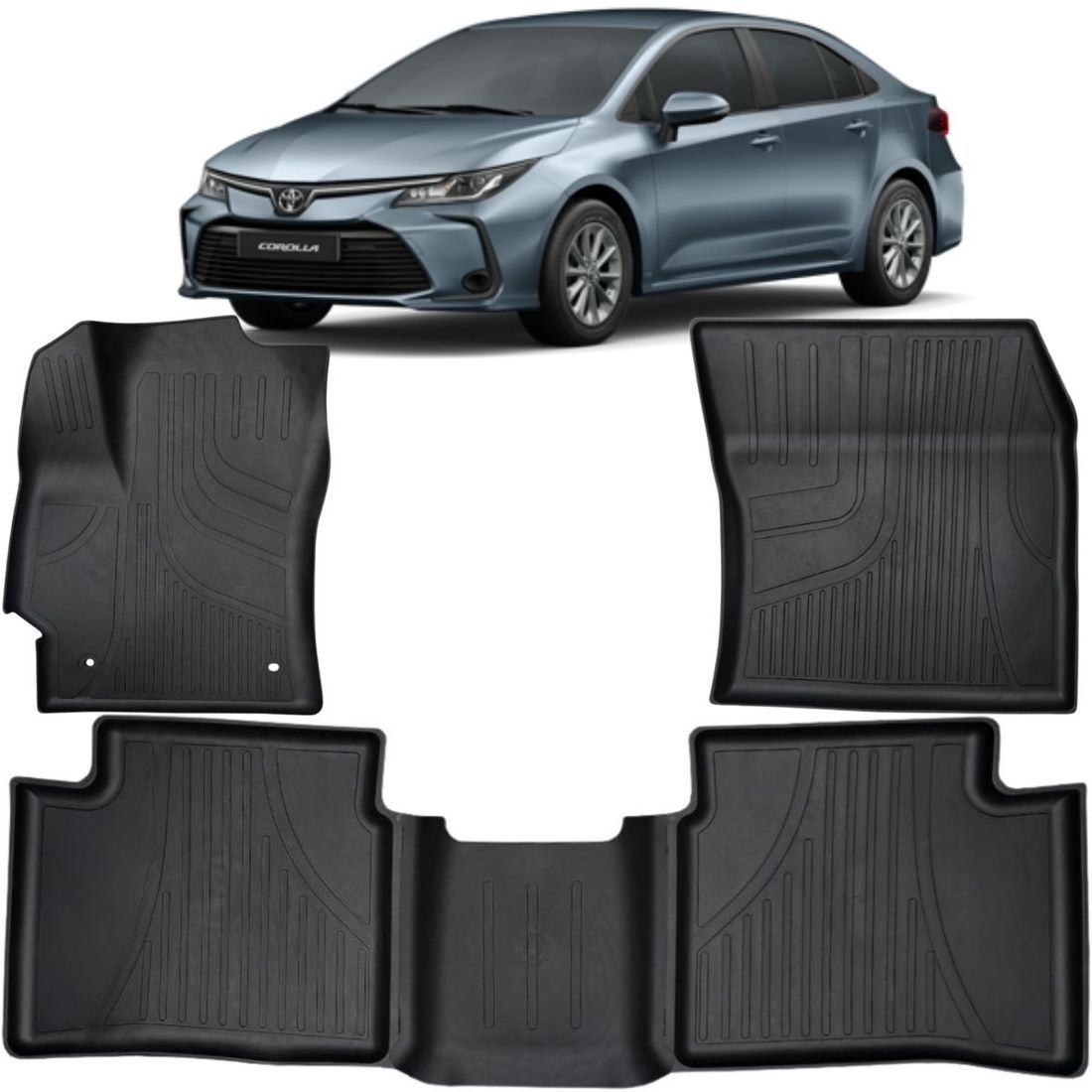 Conjunto Tapete Bandeja Toyota Corolla Após 2020