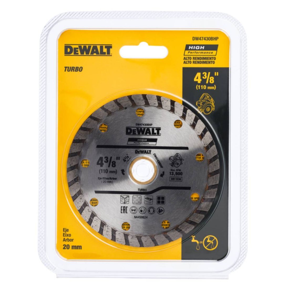 DISCO DIAMANTADO TURBO 110 X 20 MM DEWALT DISCO DIAMANTADO TURBO 110 X 20 MM DEWALT