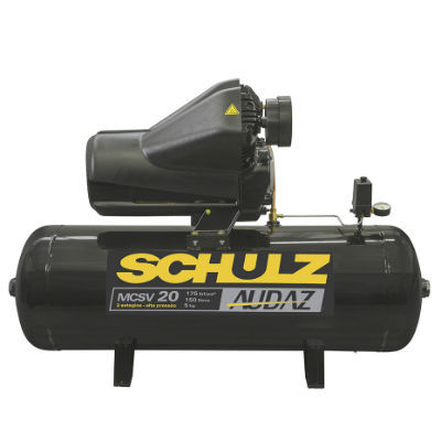 Compressor Ar Audaz 20pés 150L 175PSI 5cv Trifásico Schulz