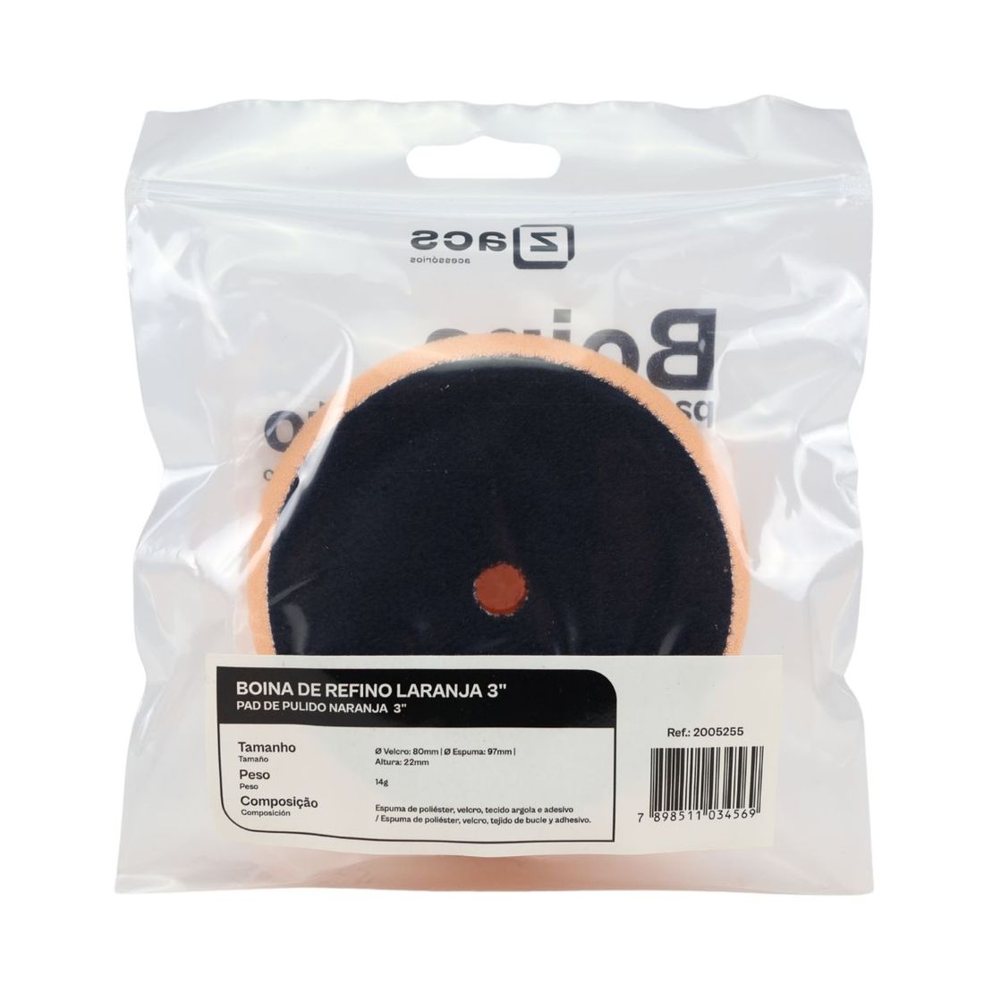 Boina Refino Laranja 3" Zacs Boina Refino Laranja 3" Zacs