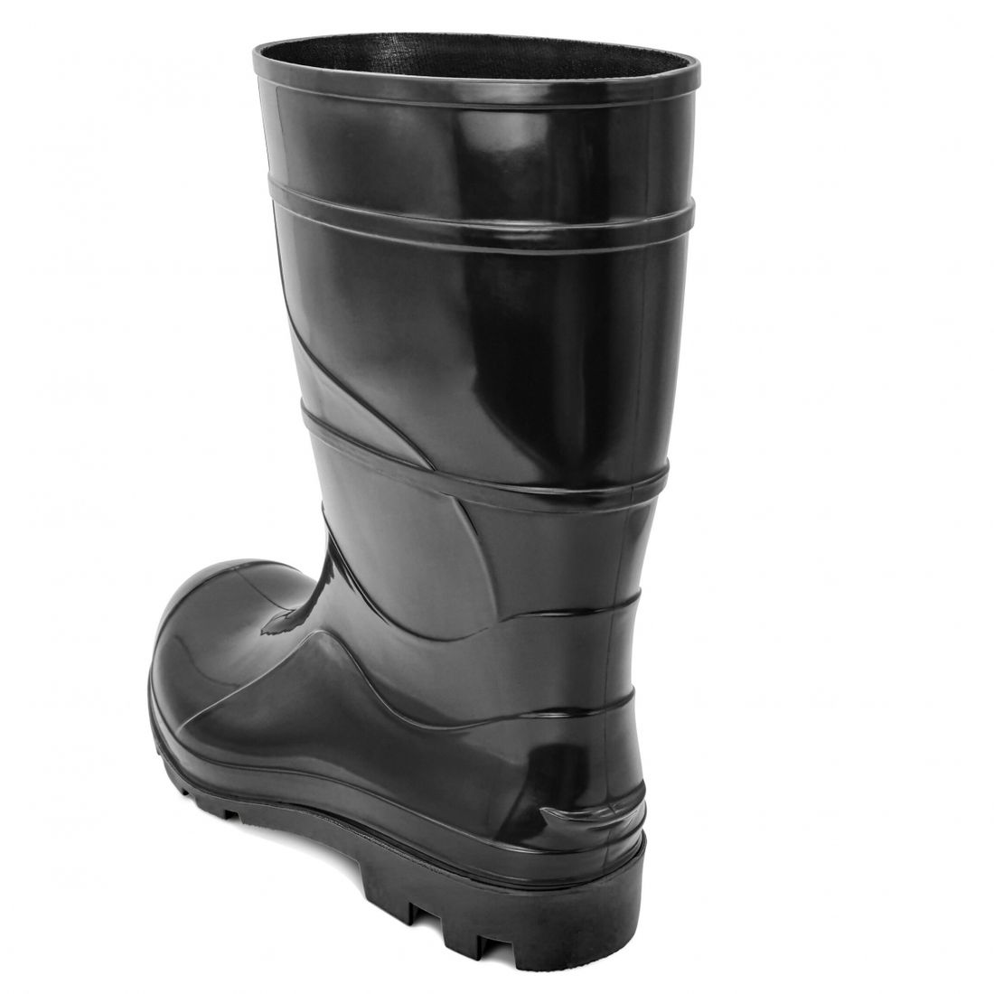 Bota PVC Preta Cano 28cm Sem Forro Tamanho 36 Cartom