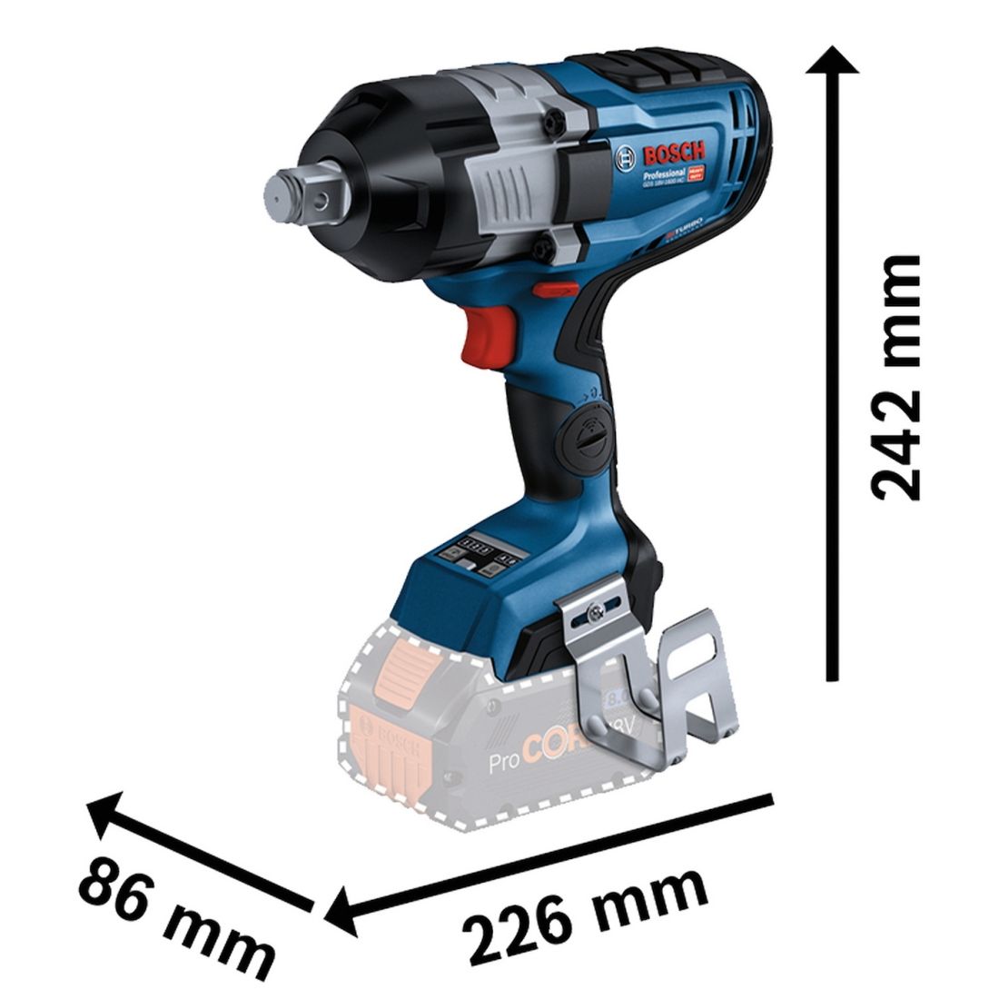 Chave Impacto Encaixe 3/4" Torque 160Kg 18V Bosch