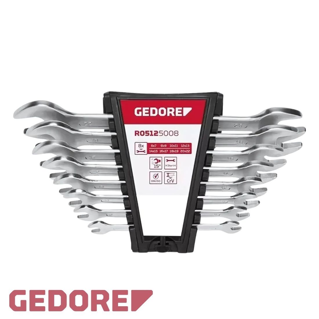 Jogo De Chave Fixa 6 A 22mm 8 Peças Gedore Red