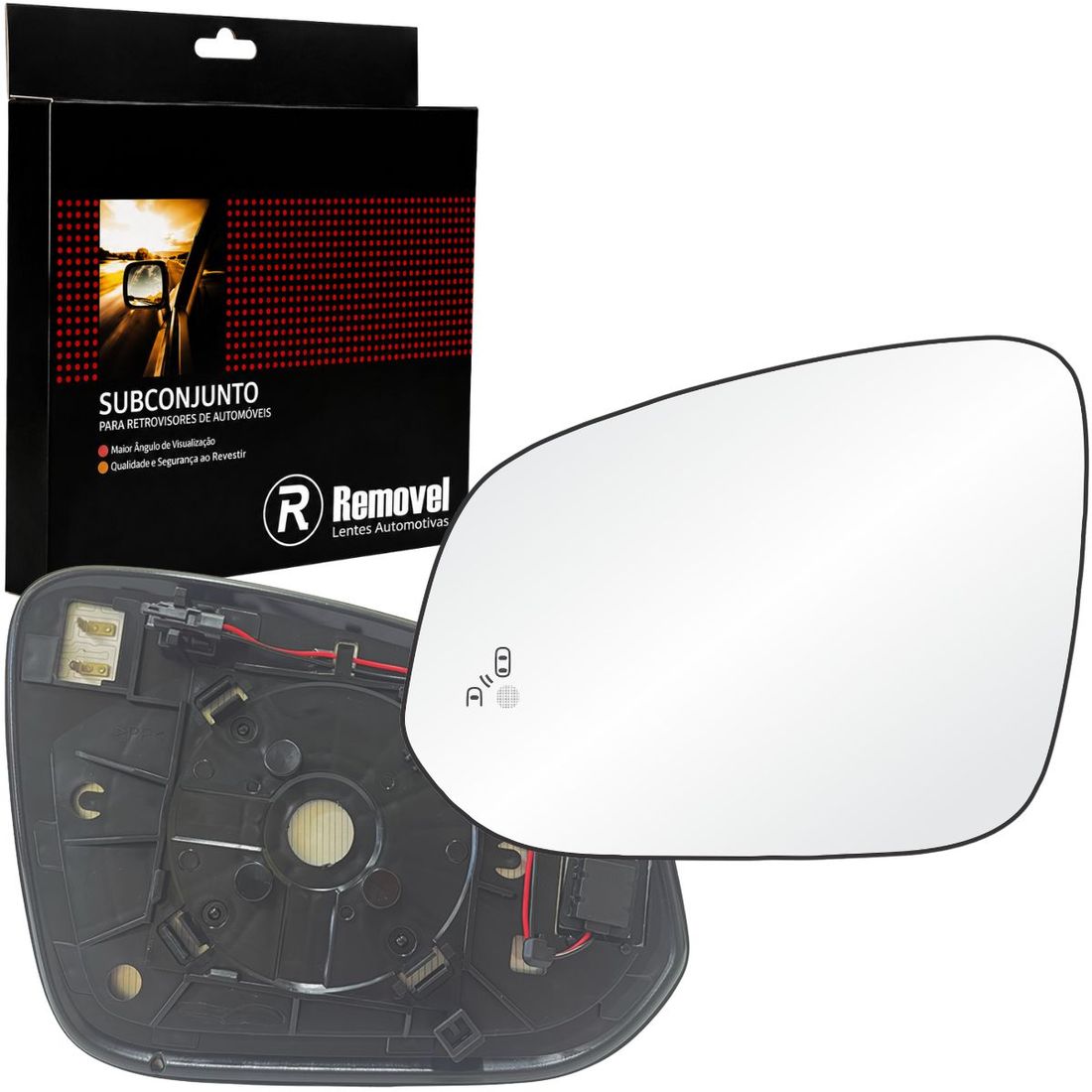 Lente Retrovisor Esquerdo Toyota Corolla Cross 2021 Em Diante C/Sensor de Ponto Cego