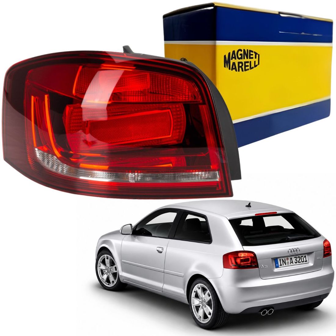 Lanterna Traseira Esquerda Marelli Audi A3 2008 A 2010 Lanterna Traseira Esquerda Marelli Audi A3 2008 A 2010