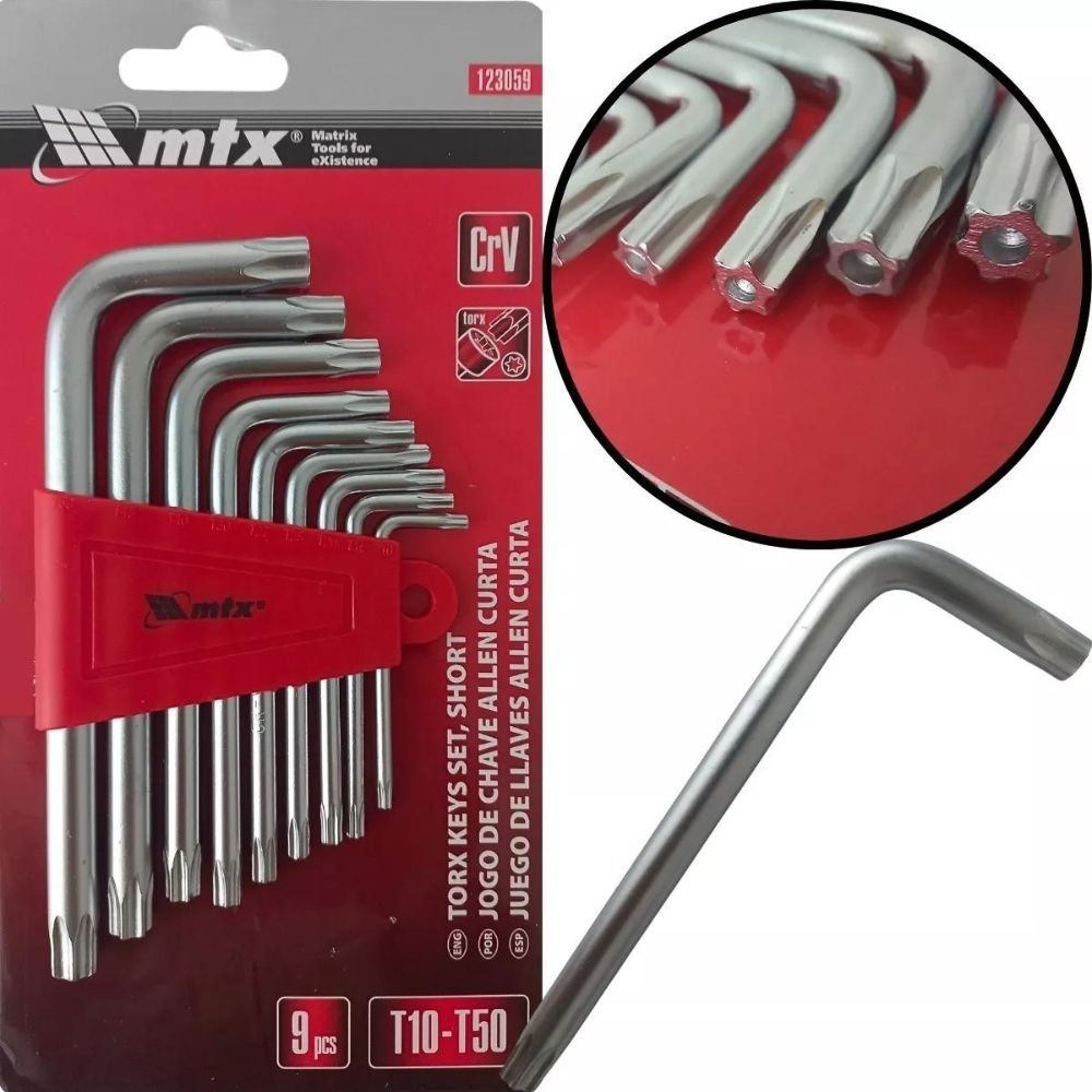 Jogo Chaves Torx T10-T50 9pçs 123059 MTX Jogo Chaves Torx T10-T50 9pçs 123059 MTX
