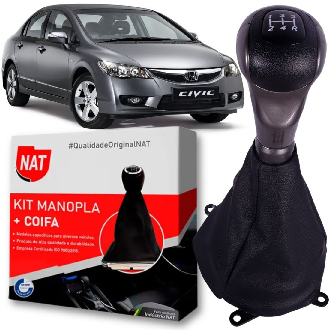 Kit Coifa Alavanca Câmbio Honda Civic 2007 Até 2011 Nat Kit Coifa Alavanca Câmbio Honda Civic 2007 Até 2011 Nat