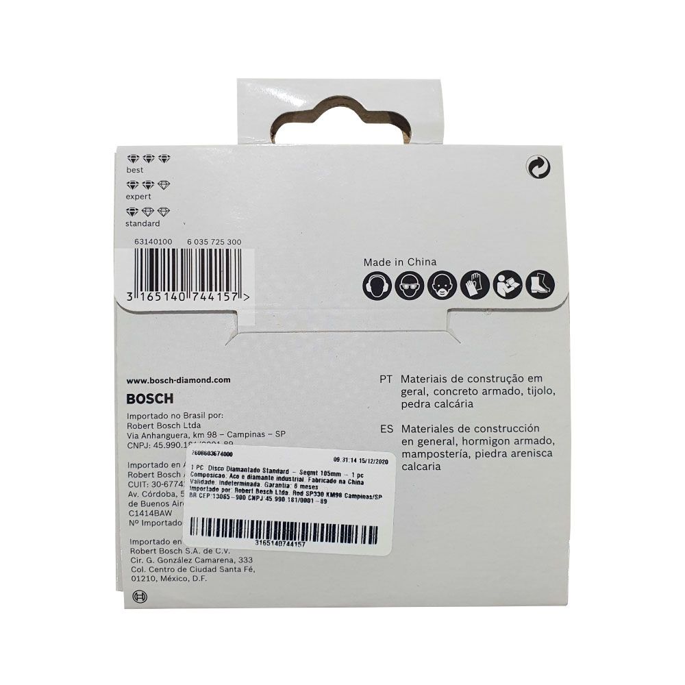 Disco Diamantado Segmentado Bosch Standard 4" (105mm) Disco Diamantado Segmentado Bosch Standard 4" (105mm)