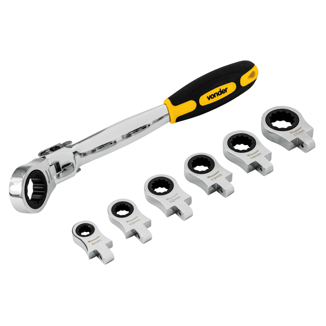 Chave Estrela Com Catraca Intercambiável 8 A 19mm Vonder Chave Estrela Com Catraca Intercambiável 8 A 19mm Vonder