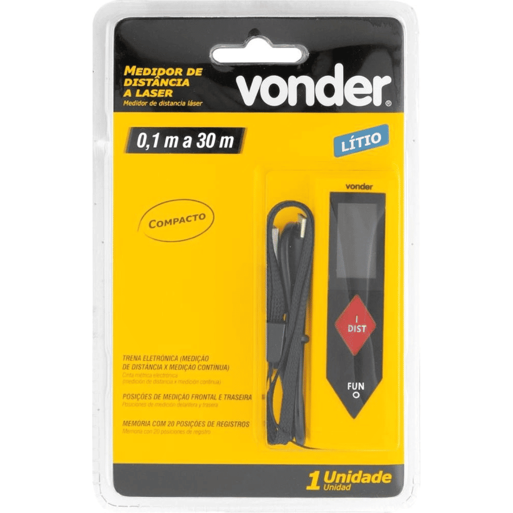 Trena Medidor a Laser 30m Vonder - 3820030030