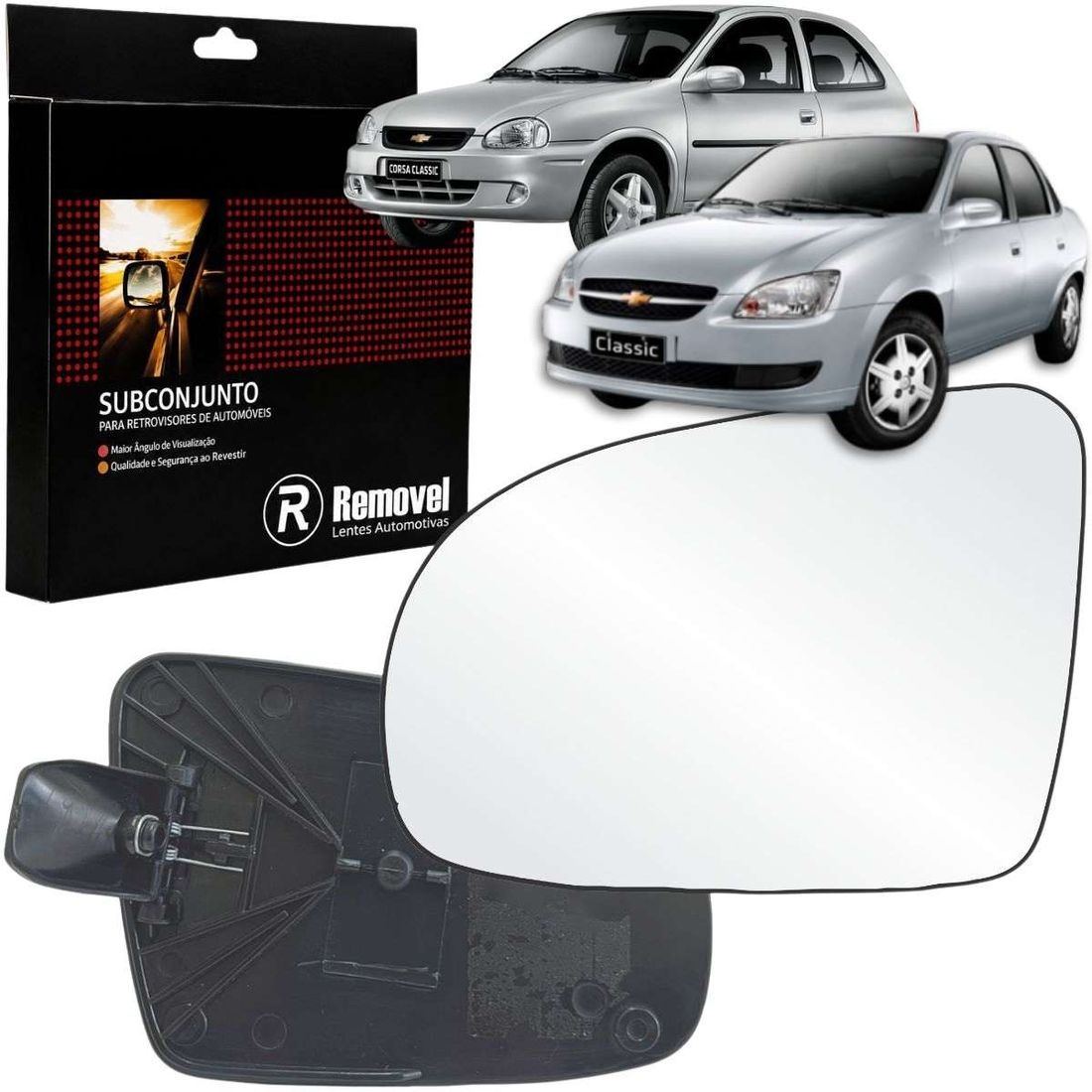 Lente Retrovisor Esquerdo GM Corsa 1996 A 2002 Classic 2002 A 2016