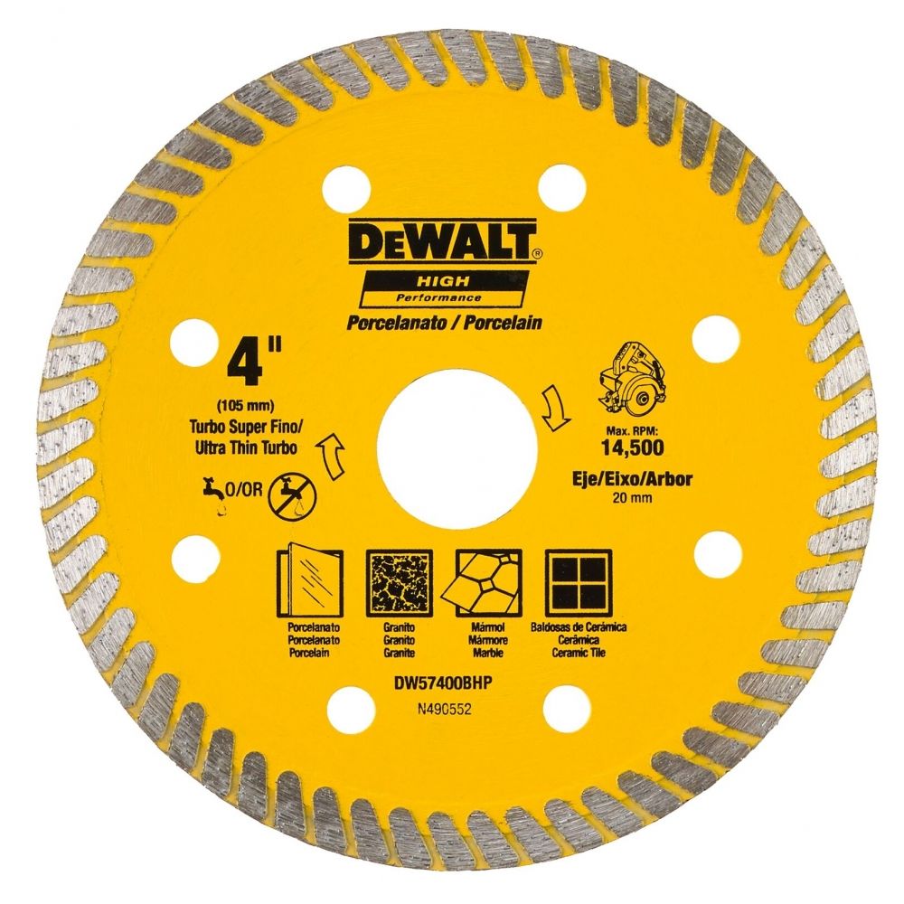 Disco Diamantado Corte Porcelanato DeWalt DW57400BHP 4" (105mm)