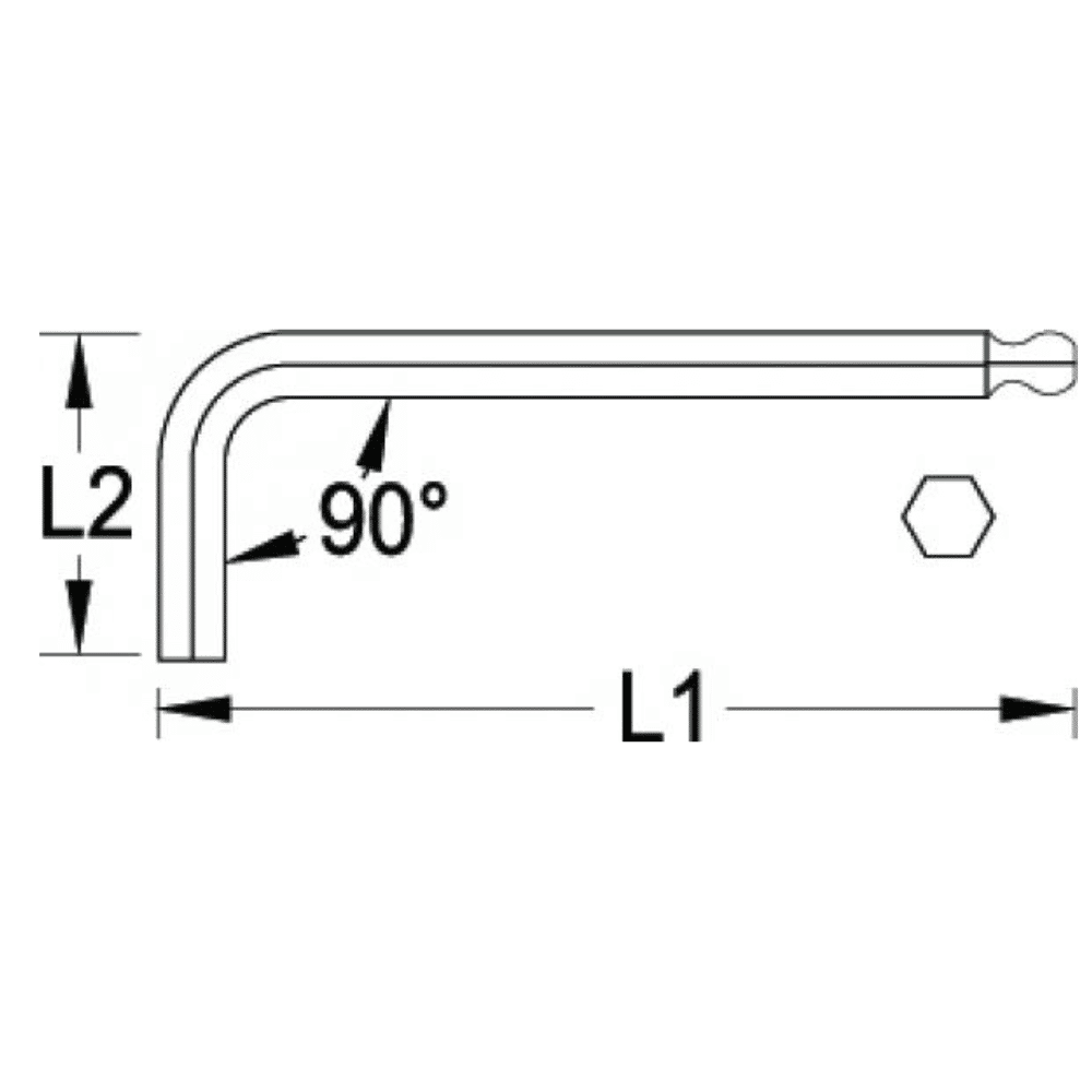 Chave Hexagonal (Allen) Abaulada Longa 4mm Gedore