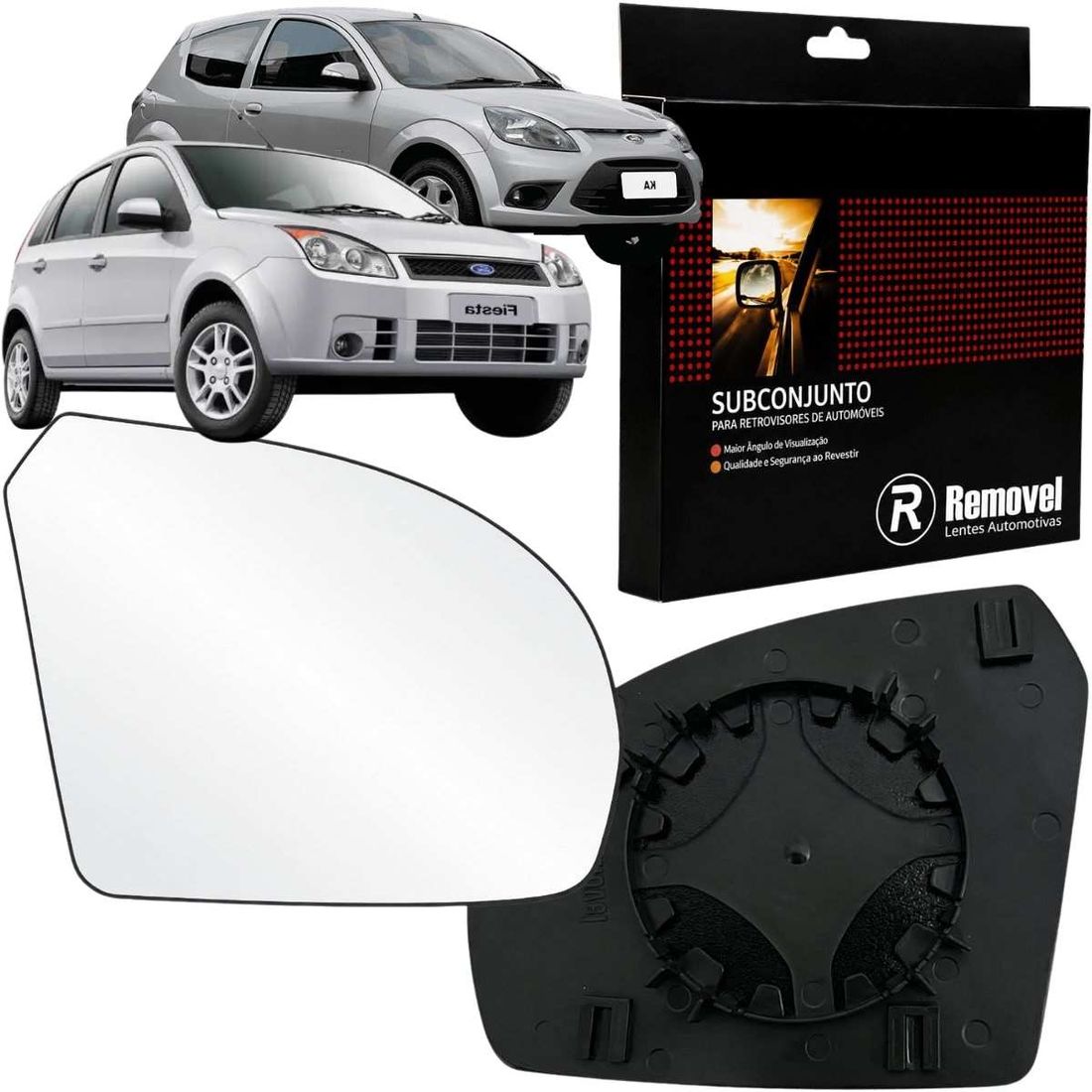 Lente Retrovisor Direito Ford Fiesta 2003/2009 Ka 2008/2014