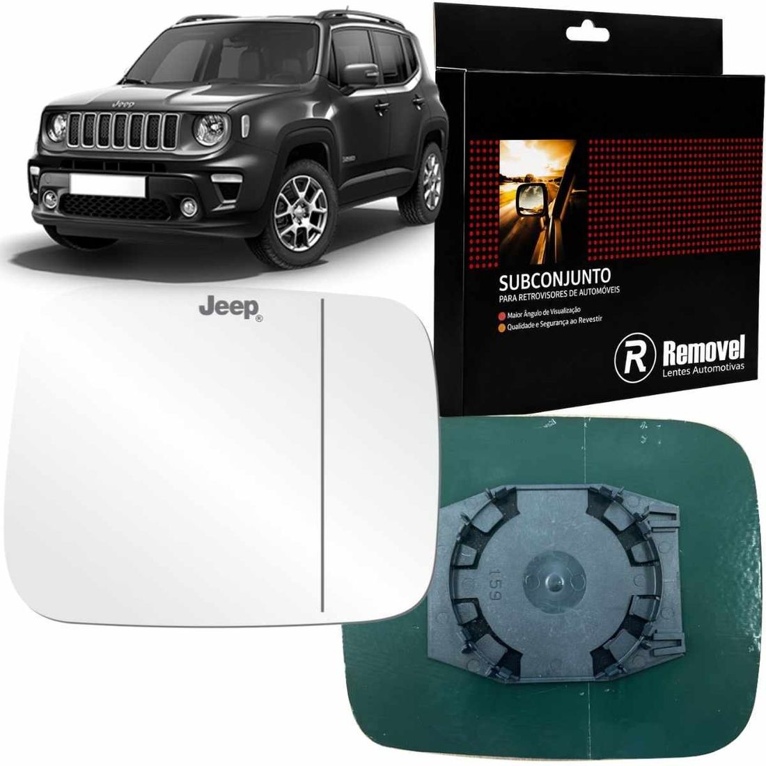 Lente Retrovisor Direito Jeep Renegade 2015 Em Diante